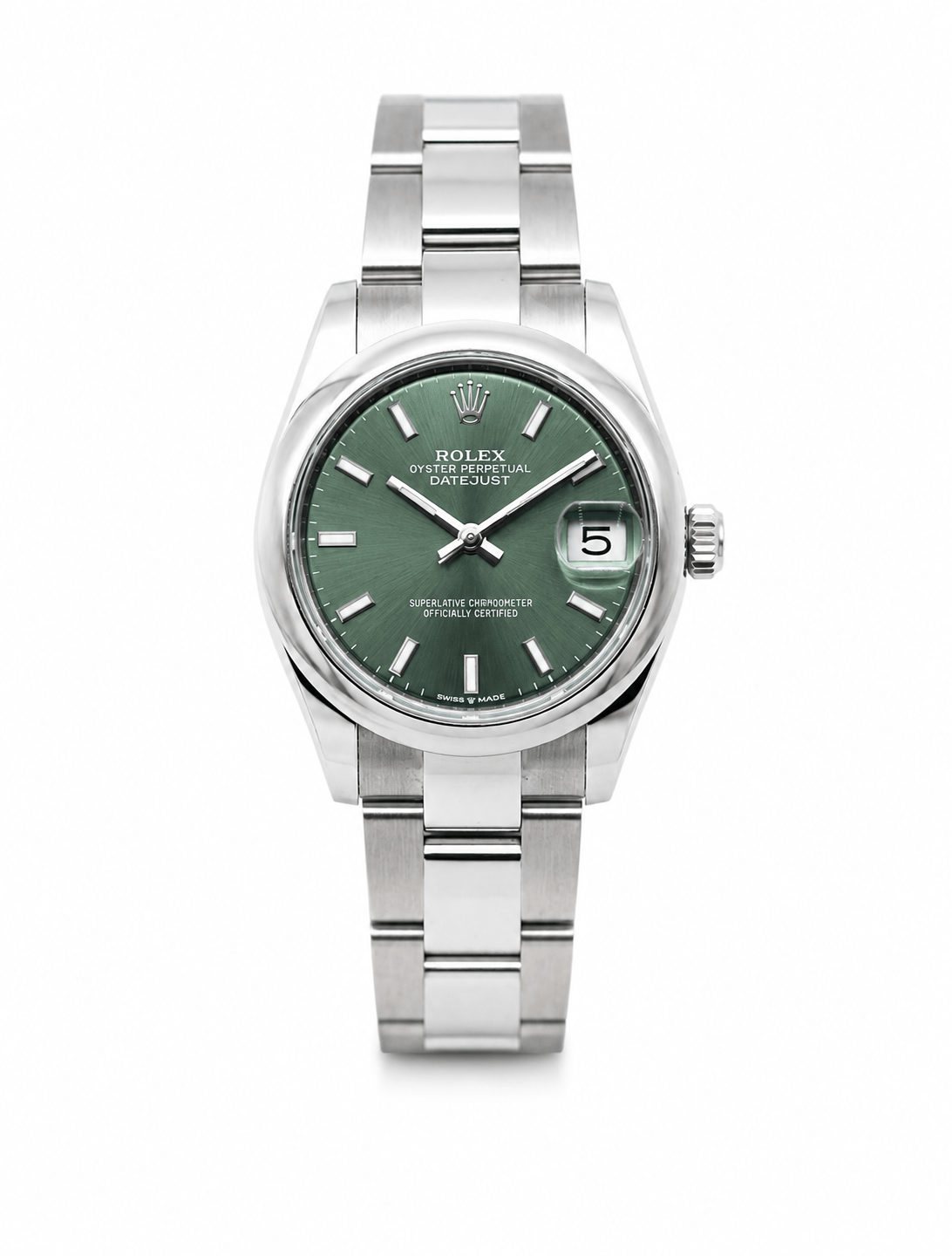 Capri Watches Rolex datejust 31mm green dial oyster watch