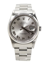 Capri Watches Rolex Datejust 36mm silver roman dial watch