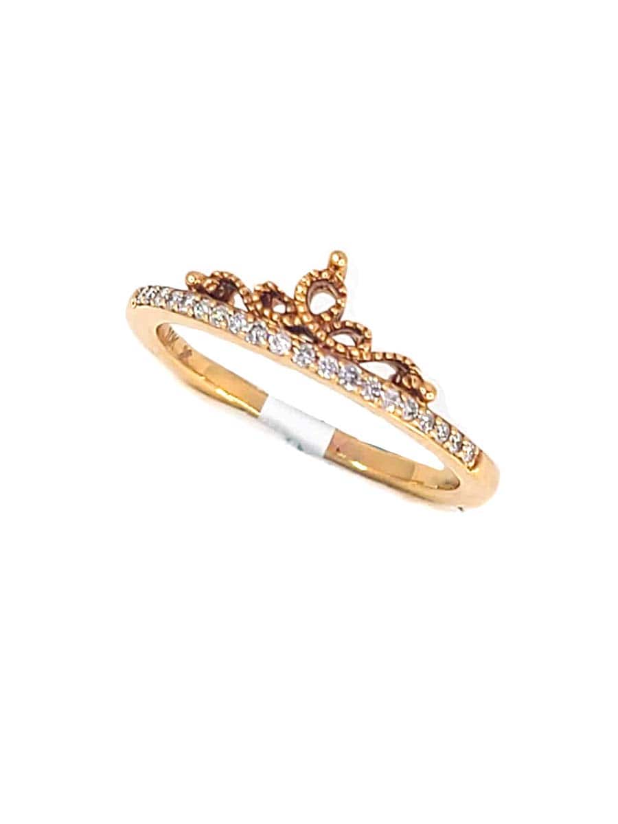 Capri Wedding Band 1/10 ctw Diamond Tiara Rose Gold Ring 10K