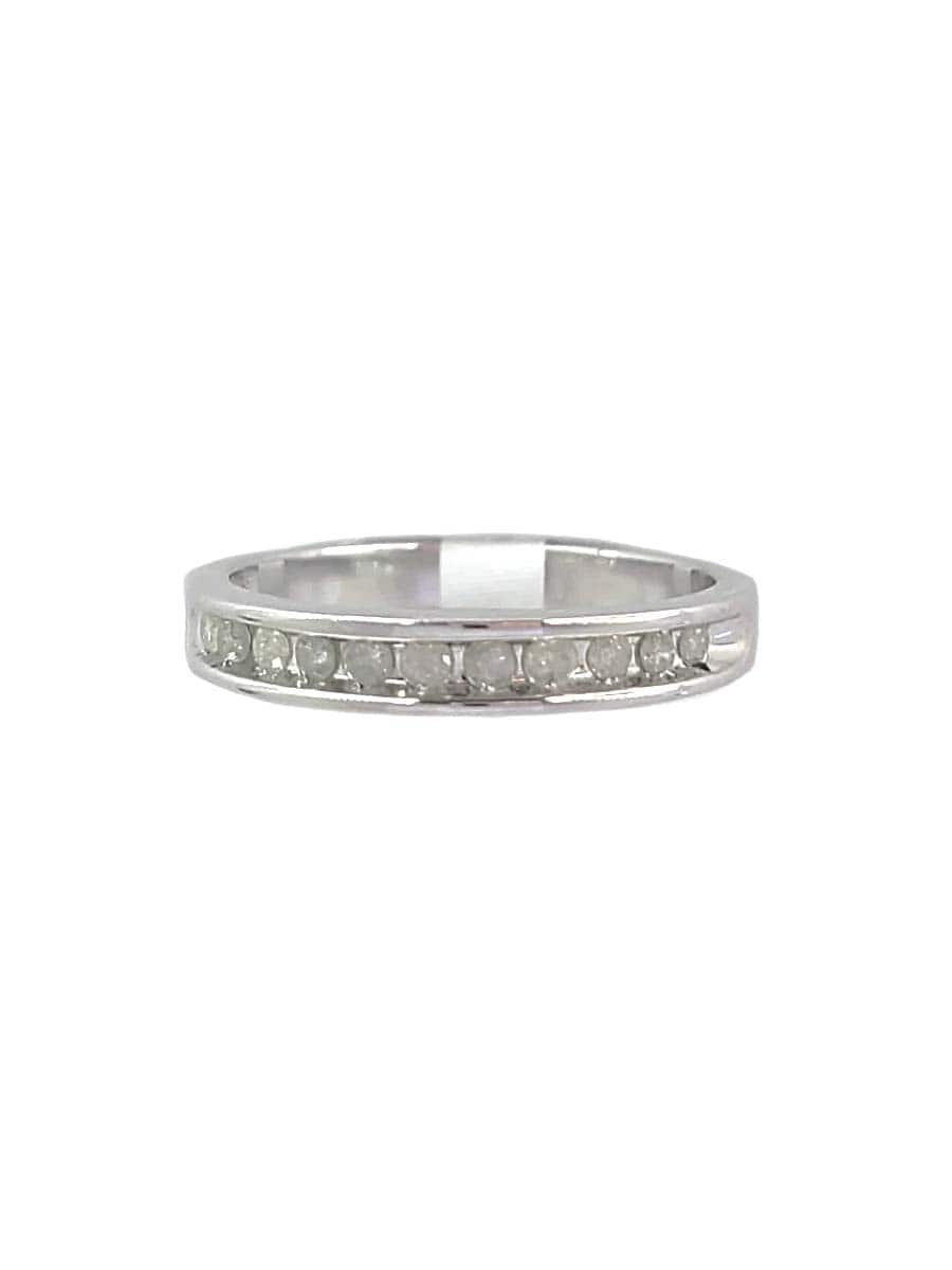 Capri Wedding Band 1/4 ctw Diamond Channel Set White Gold Band 10K