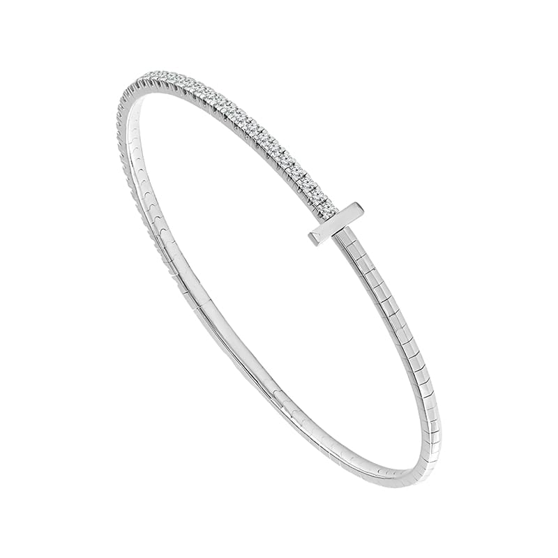 Flexie Bracelet 1ctw diamond flexible white gold bangle 14k