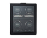 Wolf1834 Watch Winder British Racing 4 Piece Watch Winder-Black