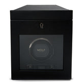 Wolf1834 Watch Winder British Racing Single Watch Winder with Storage-Black