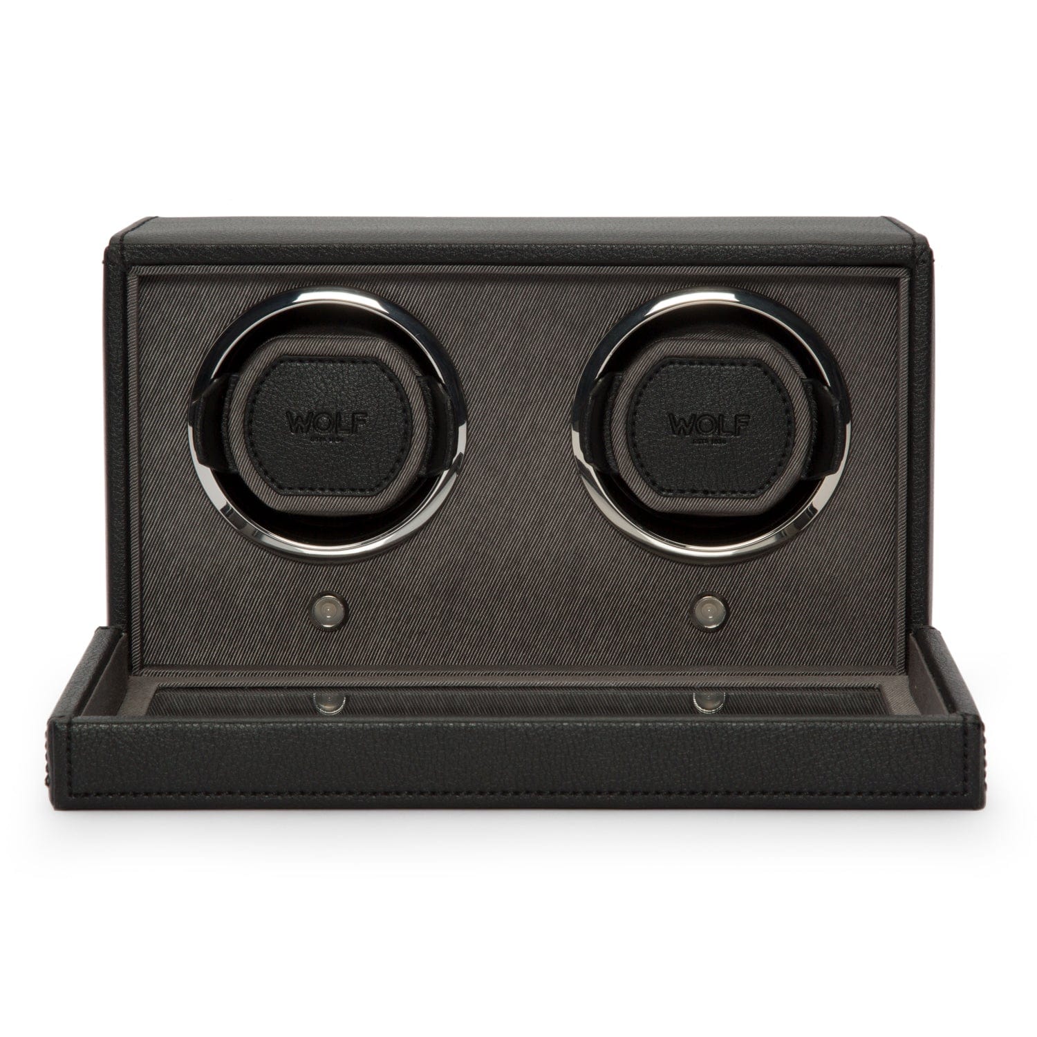 Wolf1834 Watch Winder Cub Double Watch Winder with Cover-Black