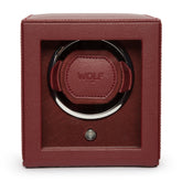 Wolf1834 Watch Winder Cub Single Watch Winder with Cover- Bordeaux