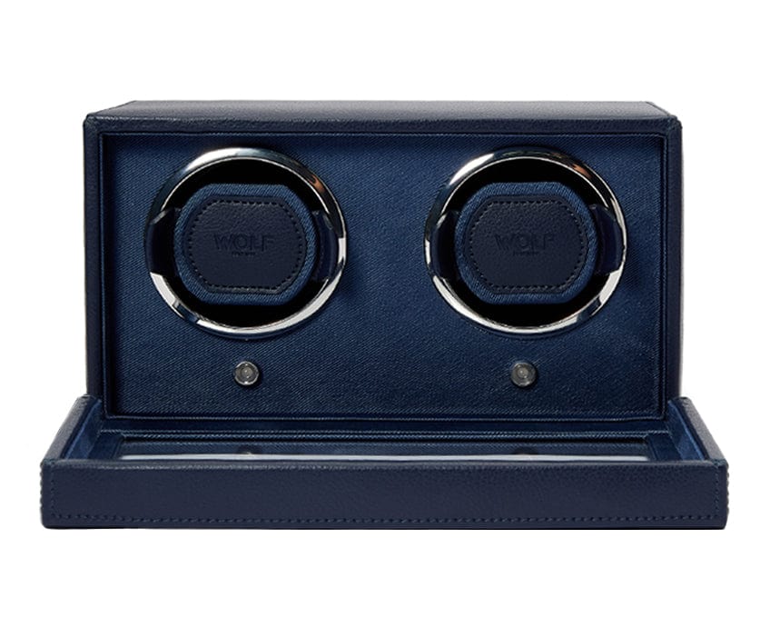 Wolf1834 Watch Winder Double Watch Winder with Cover-Navy