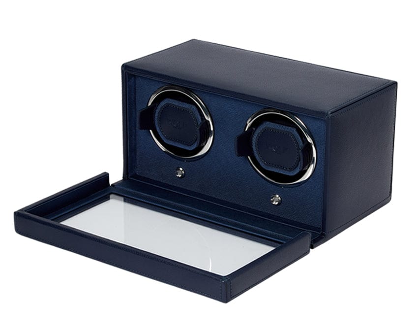 Wolf1834 Watch Winder Double Watch Winder with Cover-Navy