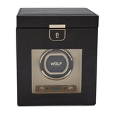 Wolf1834 Watch Winder Palermo Single Watch Winder with Jewelry Storage-Black Anthracite