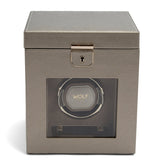 Wolf1834 Watch Winder Palermo Single Watch Winder with Jewelry Storage-Pewter
