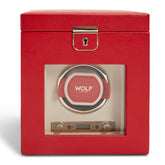 Wolf1834 Watch Winder Palermo Single Watch Winder with Jewelry Storage-Red