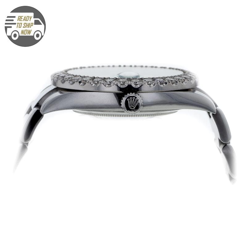 Capri Custom Watch Custom 4.60ctw Diamond Rolex Oyester Perpetual DateJust II 41MM Light Blue Face Watch