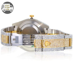 Capri Custom Watch Custom Flower Setting 17.50ctw Diamond Rolex DateJust 41MM Royal Blue Face Watch