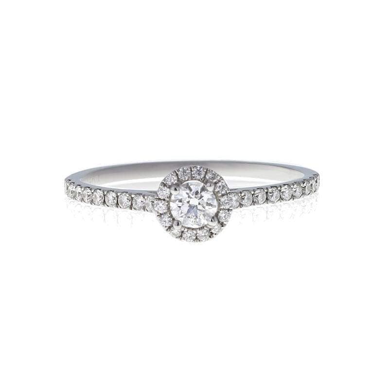 Capri Engagement Ring 0.50ctw Diamond Halo White Gold Ring 14K