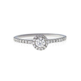 Capri Engagement Ring 0.50ctw Diamond Halo White Gold Ring 14K