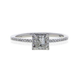 Capri Engagement Ring 0.64ctw Princess Cut Diamond Halo Ring 14K
