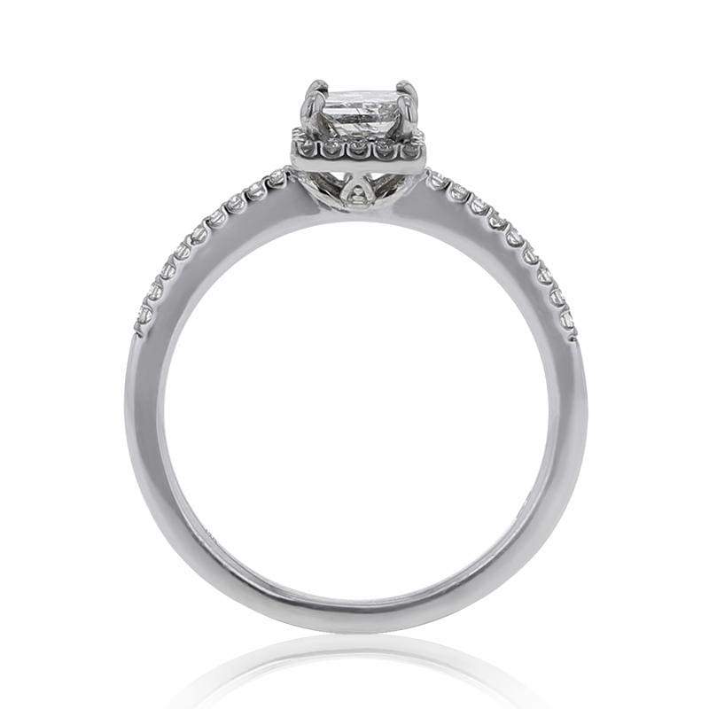 Capri Engagement Ring 0.64ctw Princess Cut Diamond Halo Ring 14K