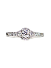 Capri Engagement Ring ForevermarkThree Stone Ring in 18K White Gold