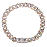 Capri Mens Bracelet 5ctw Diamond Two Tone Miami Cuban Link Bracelet 10K