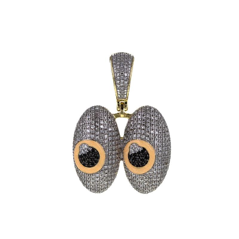 Capri Pendant 0.82ctw Diamond Eyes Emoji Pendant 10K