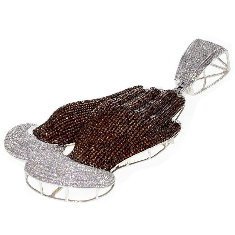 Capri Pendant 9.50ctw Diamond Praying Hands Pendant 10K