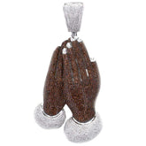 Capri Pendant 9.50ctw Diamond Praying Hands Pendant 10K