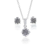 Capri Pendant Set 1/4ctw Diamond Pendant and Earring Set in Sterling Silver