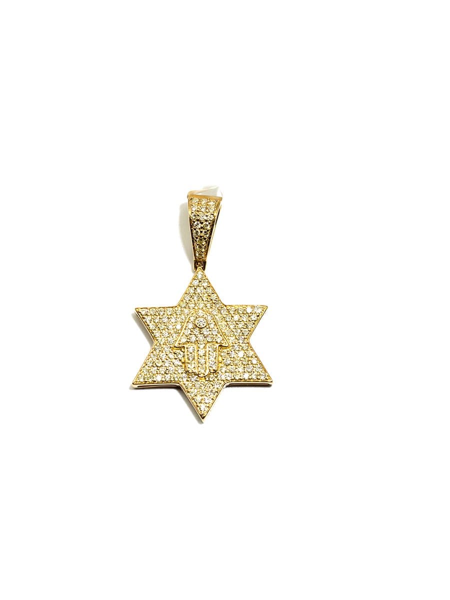 Capri Pendant Star of David Hamsa diamond pendant