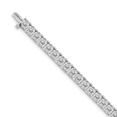 Capri_Q Bracelet Colorless Moissanite 4 Prong Tennis Bracelet 16.00ctw. 14KW