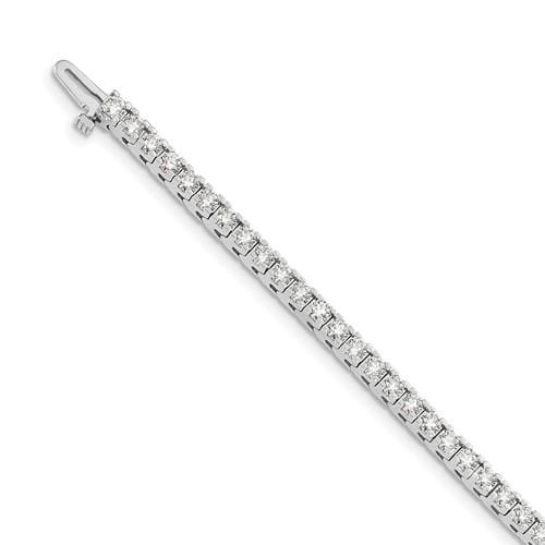 Capri_Q Bracelet Colorless Moissanite 4 Prong Tennis Bracelet 5.00ctw. 14KW