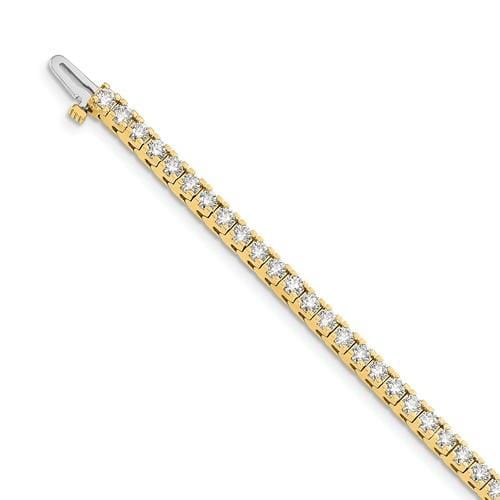 Capri_Q Bracelet Colorless Moissanite 4 Prong Tennis Bracelet 5.00ctw. 14KY