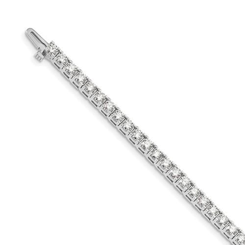 Capri_Q Bracelet Colorless Moissanite 4 Prong Tennis Bracelet 7.00ctw. 14KW