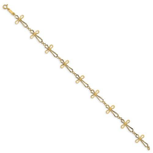 Capri_Q Bracelet Diamond Cut Open Cross Bracelet 14K