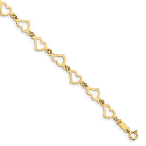 Capri_Q Bracelet Flat Open Hearts Bracelet 14K
