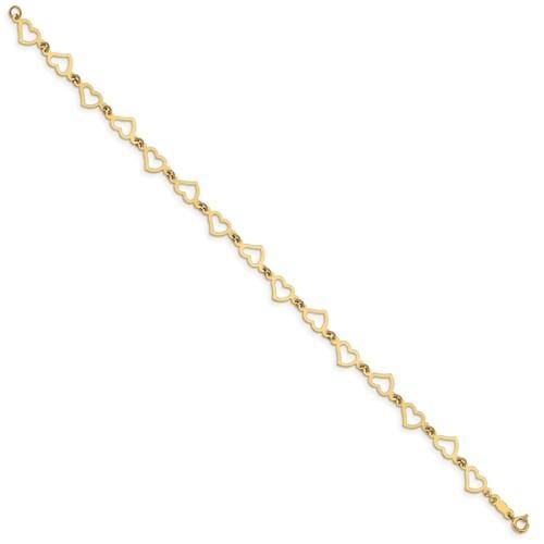 Capri_Q Bracelet Flat Open Hearts Bracelet 14K