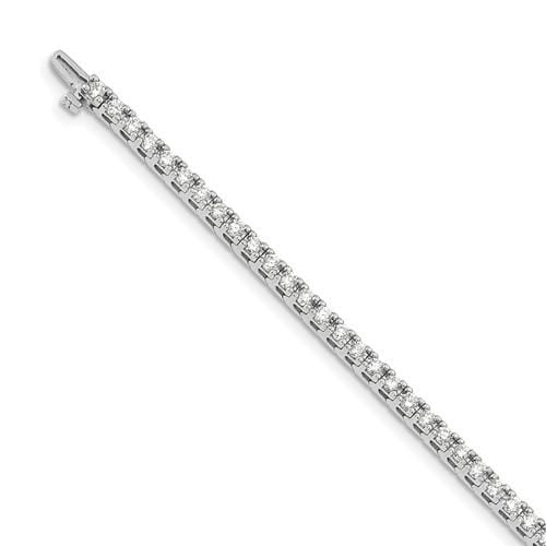Capri_Q Bracelet Near Colorless Moissanite 4 Prong Tennis Bracelet 3.00ctw. 14KW