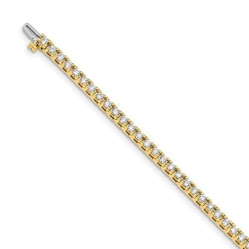 Capri_Q Bracelet Near Colorless Moissanite 4 Prong Tennis Bracelet 3.00ctw. 14KY