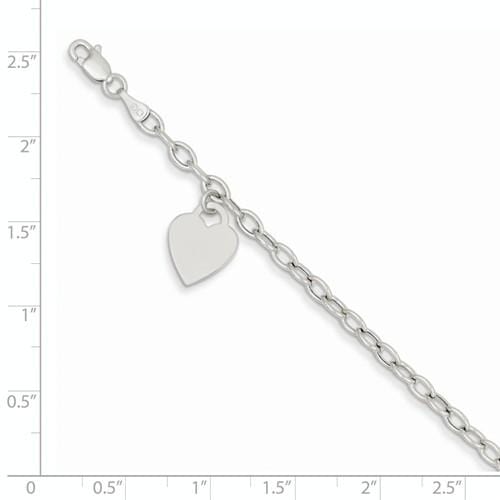 Capri_Q Bracelet White Gold Dangle Heart Bracelet 14K