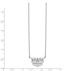 Capri_Q Necklace White Gold Diamond Lotus Flower Necklace 14K