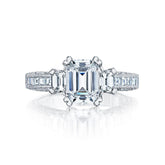 Tacori Engagement Ring Tacori 0.70ctw Emerald Diamond Classic Crescent Ring 18K