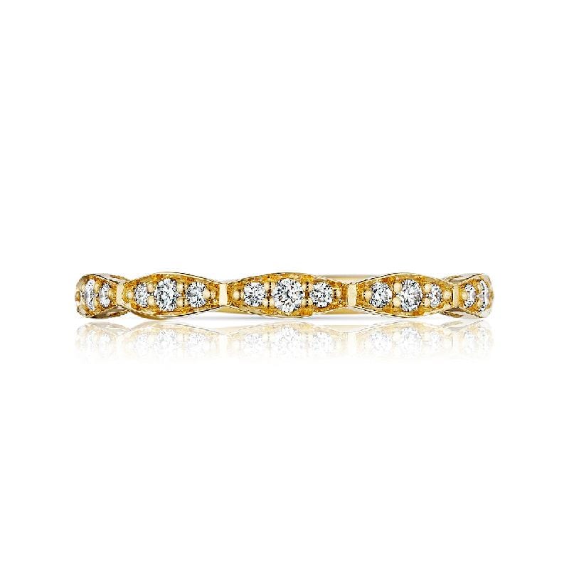 Tacori Wedding Band Tacori 0.27ctw Diamond Marquise Shape Sculpted 3/4 way Crescent Band 18K