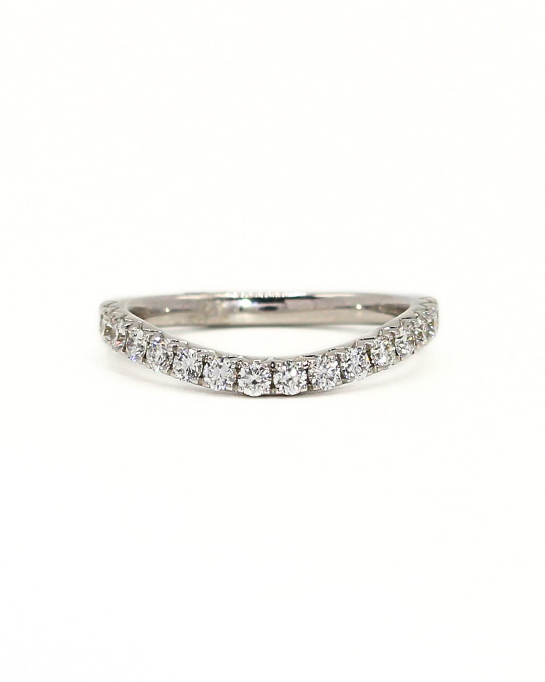Capri band 0.53ctw diamond white gold curve band 14K