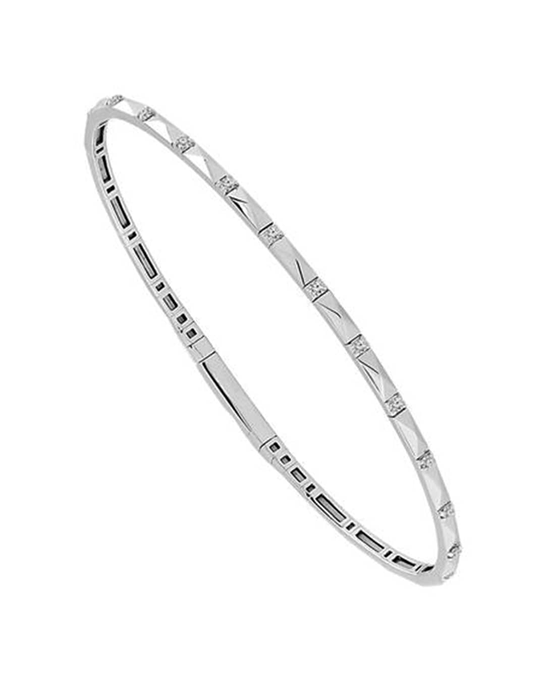 Capri Bracelet 1/6ctw diamond white gold flex bangle 14k