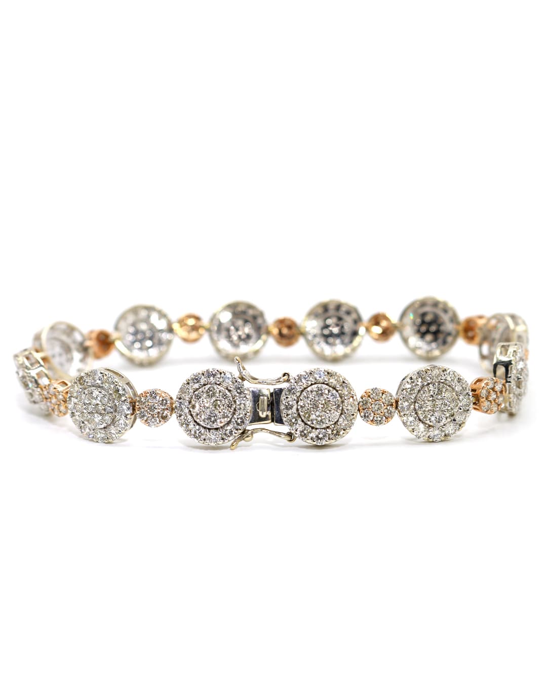 Capri Bracelet 13.50ctw diamond two-tone circle bracelet 10k