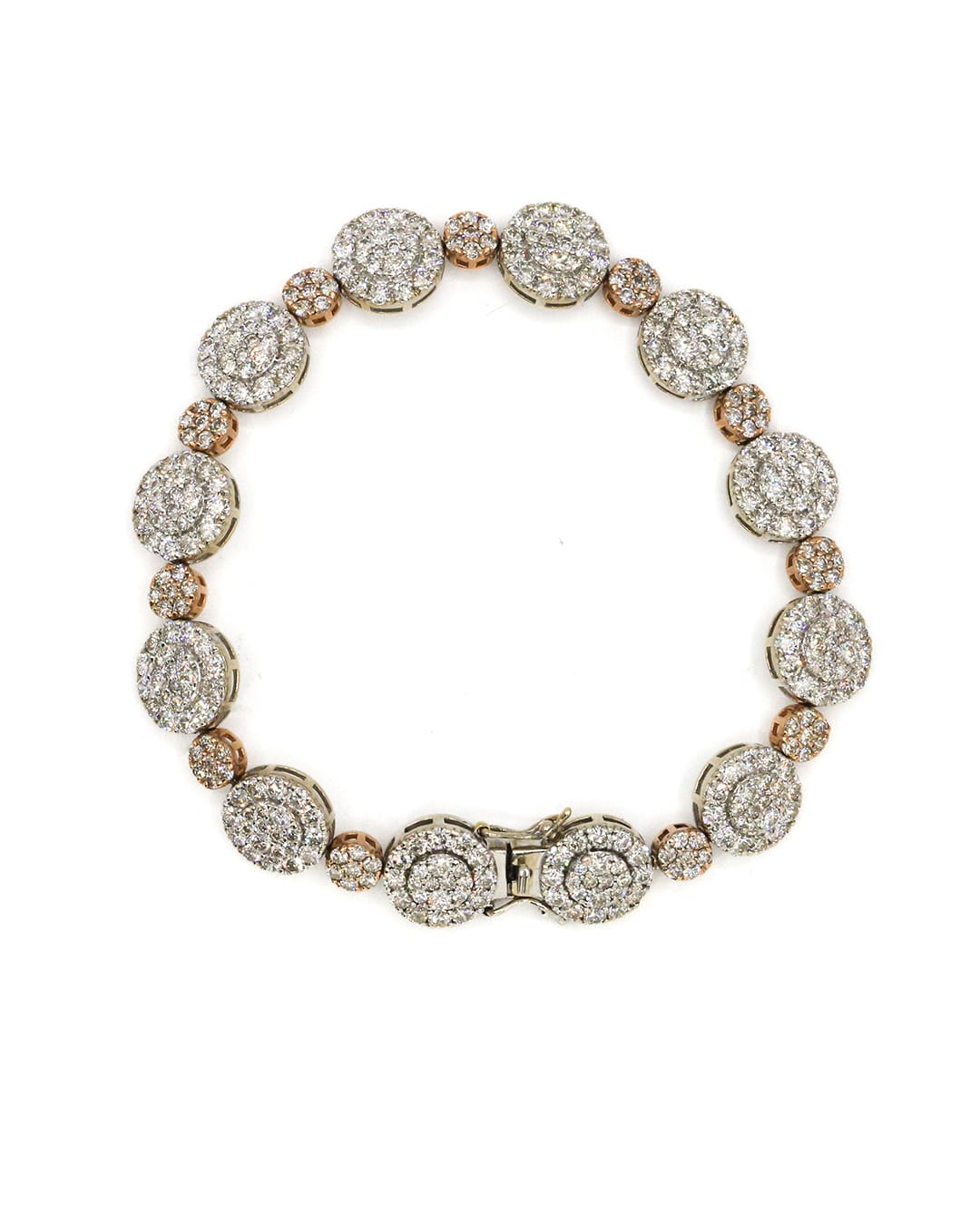 Capri Bracelet 13.50ctw diamond two-tone circle bracelet 10k