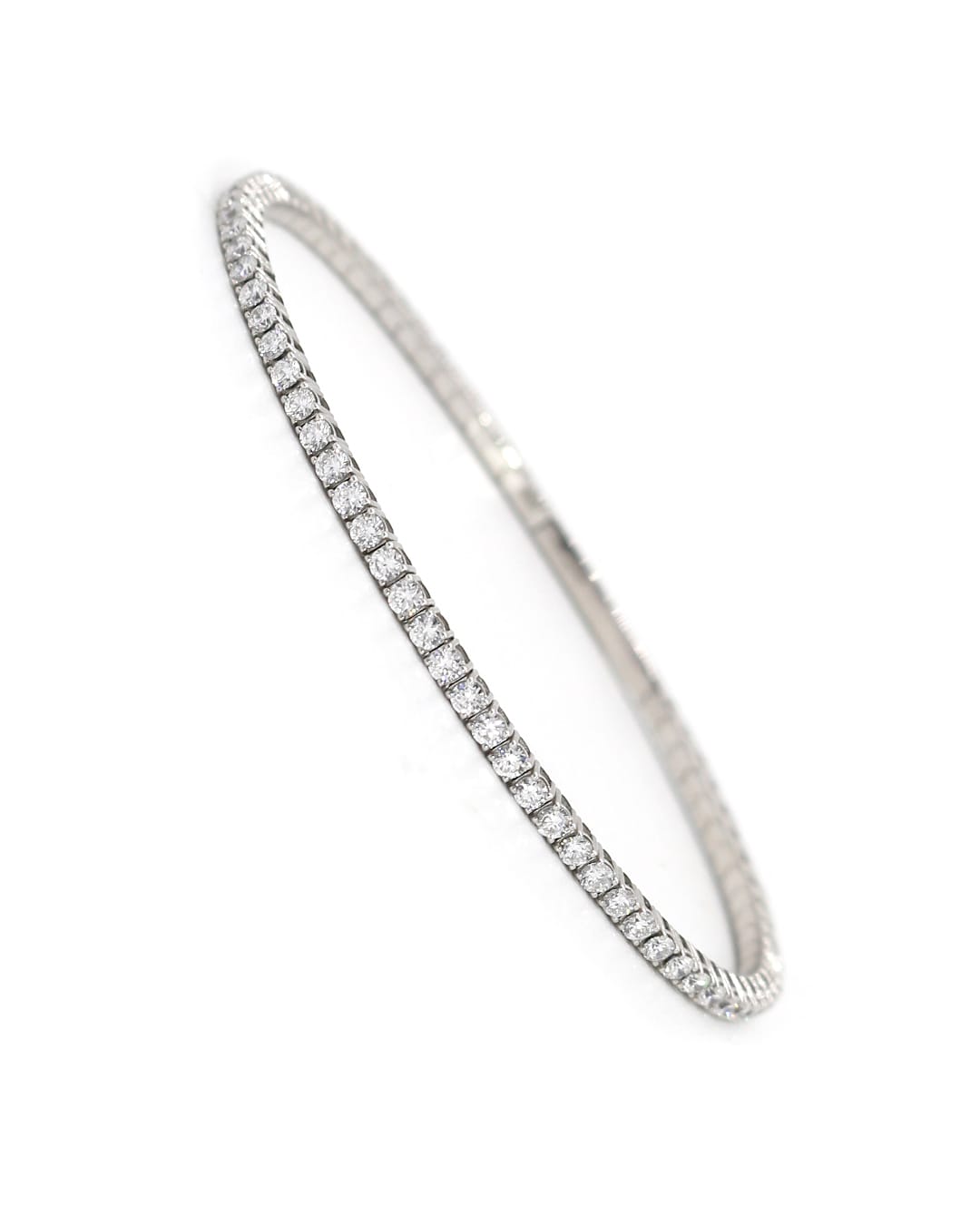 Capri Bracelet 2.27ctw lab diamond white gold flex bangle 10k