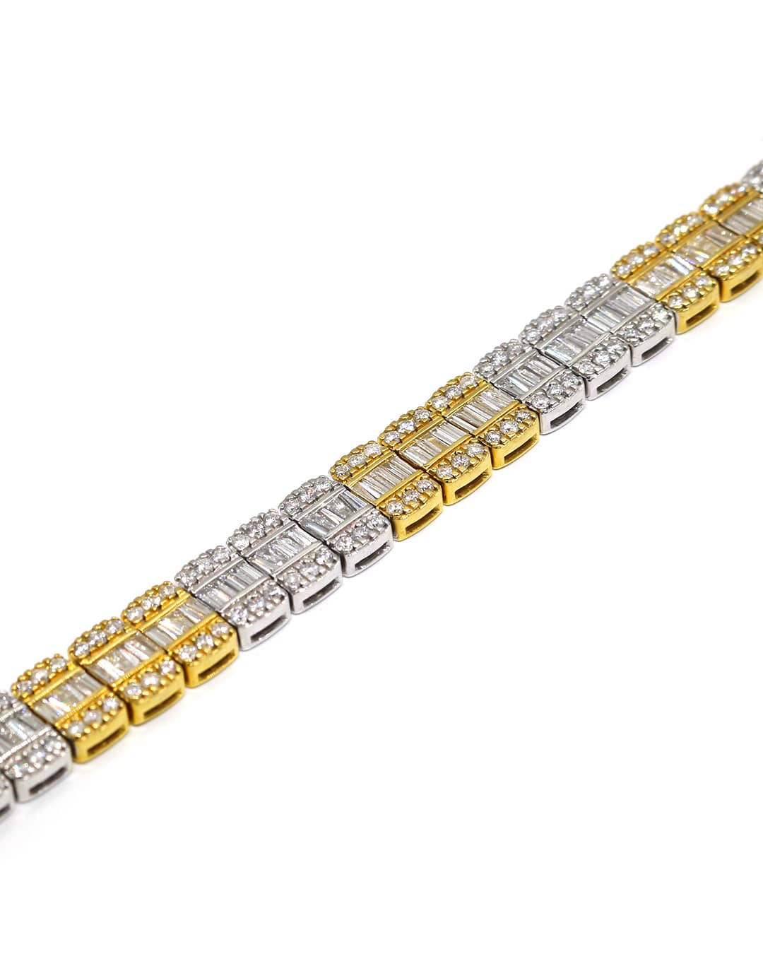 Capri Bracelet 7.44ctw diamond two-tone baguette bracelet 10K