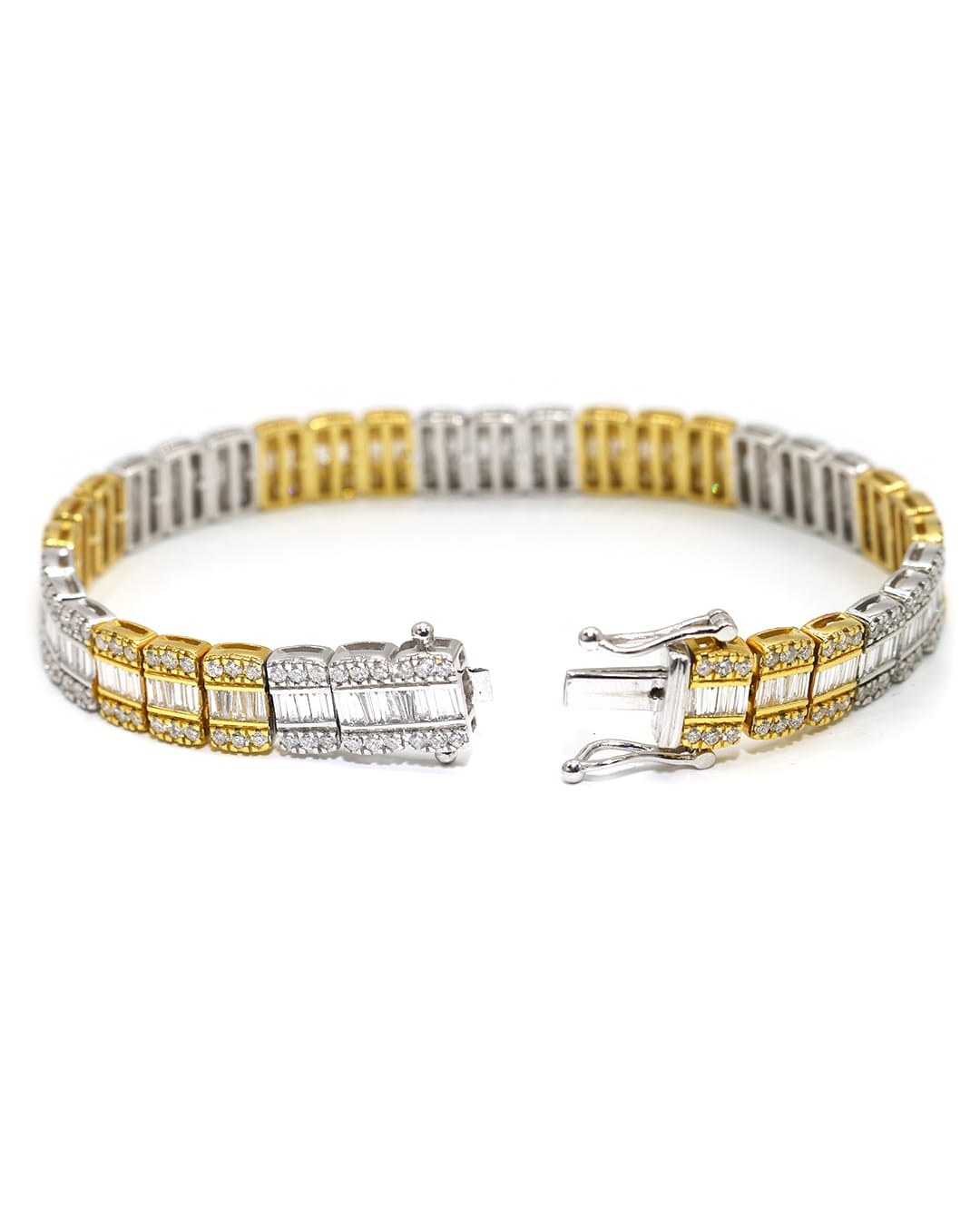 Capri Bracelet 7.44ctw diamond two-tone baguette bracelet 10K