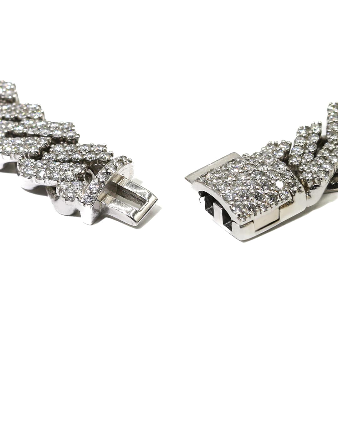 Capri Bracelet 8.79ctw dia white gold jagged cuban bracelet 10K