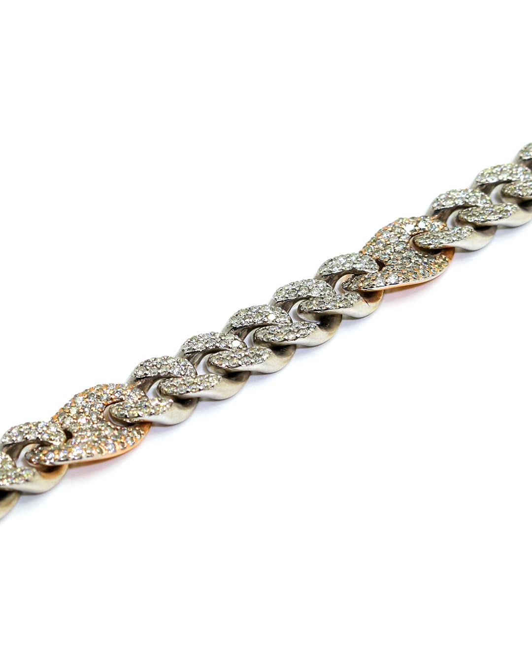 Capri Bracelet 9.79ctw dia cuban-gucci link two tone bracelet 10K