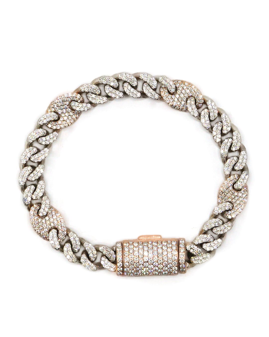 Capri Bracelet 9.79ctw dia cuban-gucci link two tone bracelet 10K